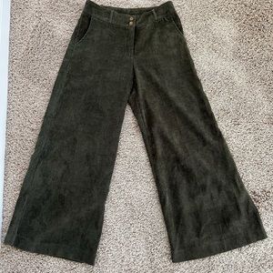 WIDE LEG CORDUROY HIGH WAISTED PANTS